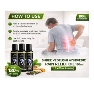 shree vedrushi ayurvedic pain relief oil 180ml combo pack